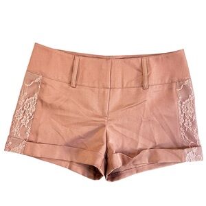 Dazz Lace-Trimmed Rose Pink Shorts